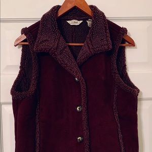 🔆SALE🔆 LL Bean Sherpa Lined Microsuede Vest